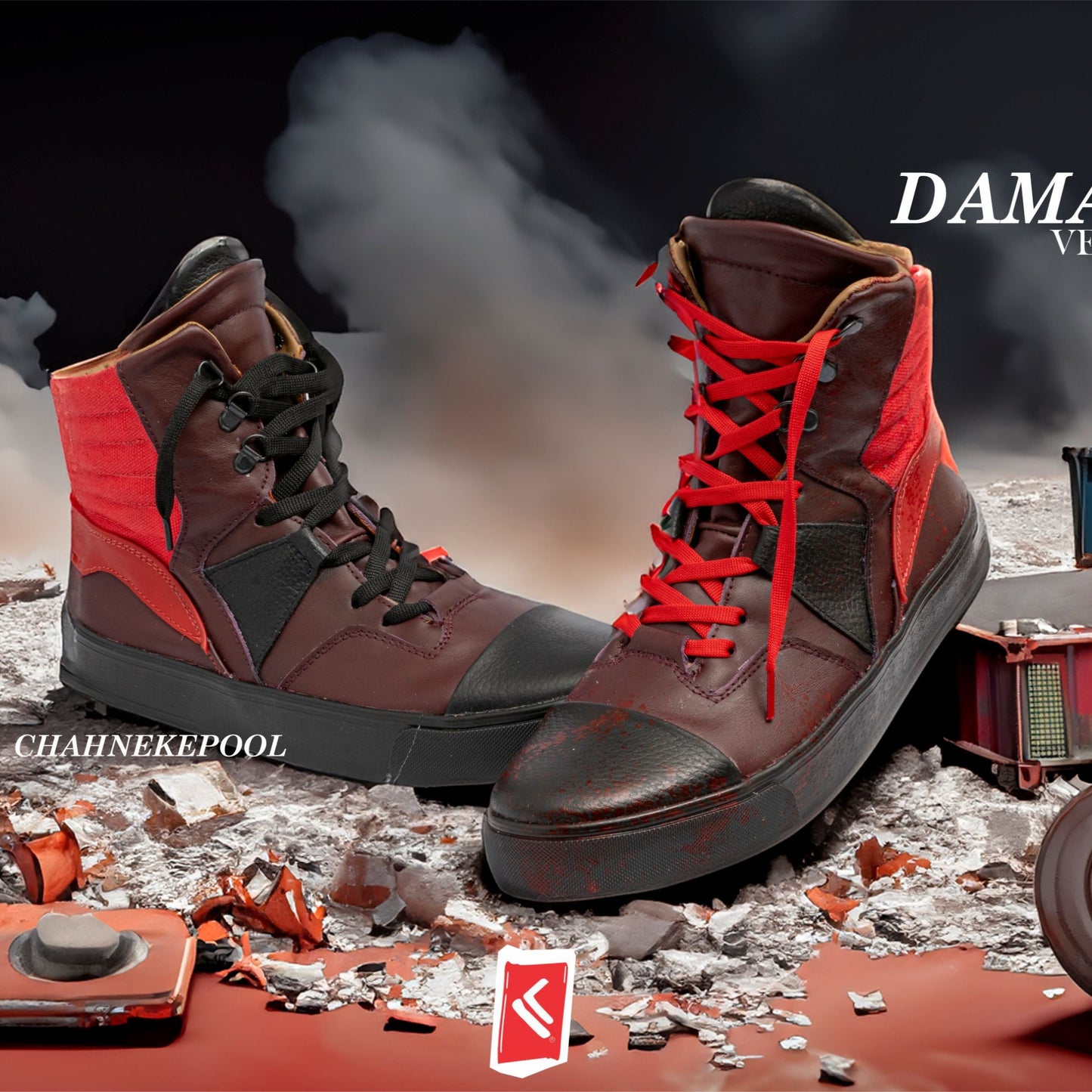 Chaneke | Leather Motorcycle Boots | Pool