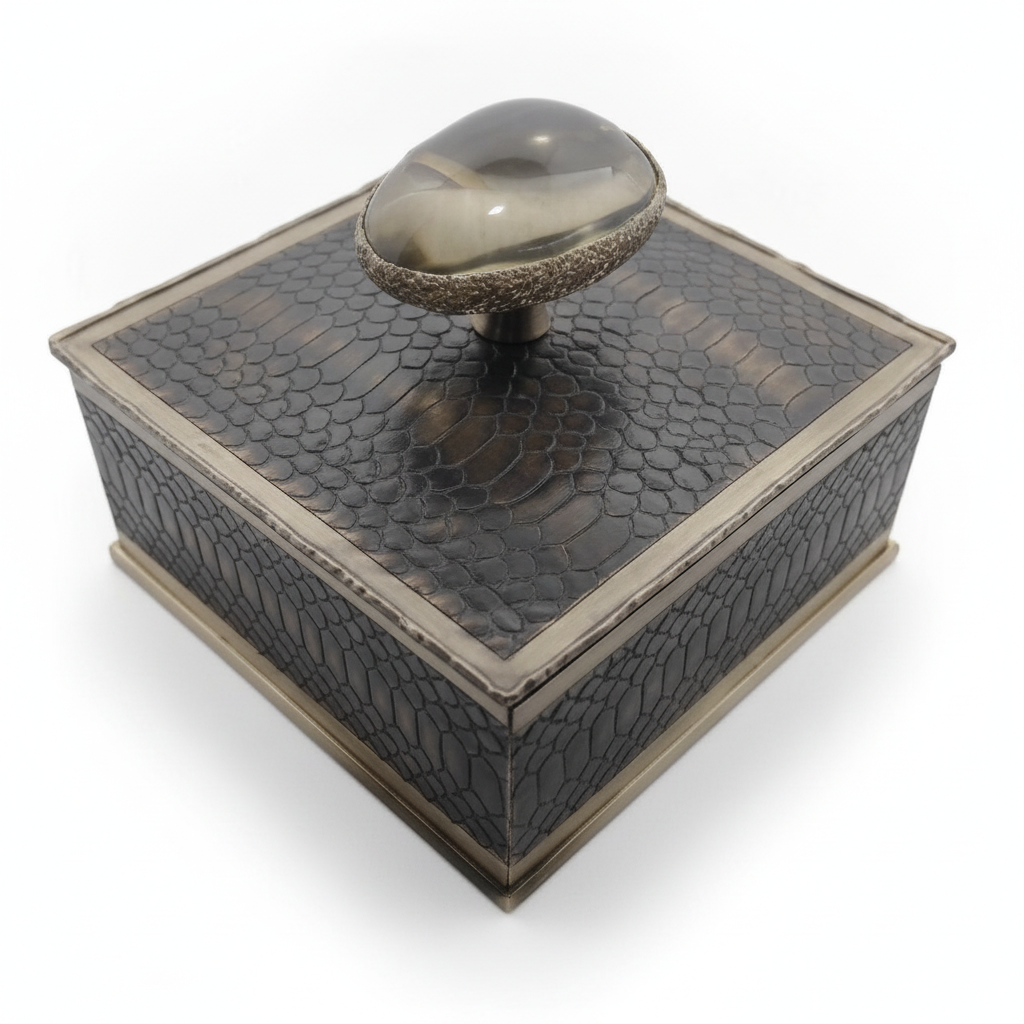 Corda Kapara Black Burned Alpaca Box, studio product photo