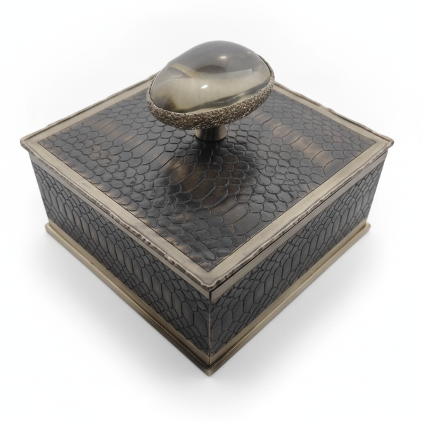 Corda Kapara Black Burned Alpaca Box, studio product photo