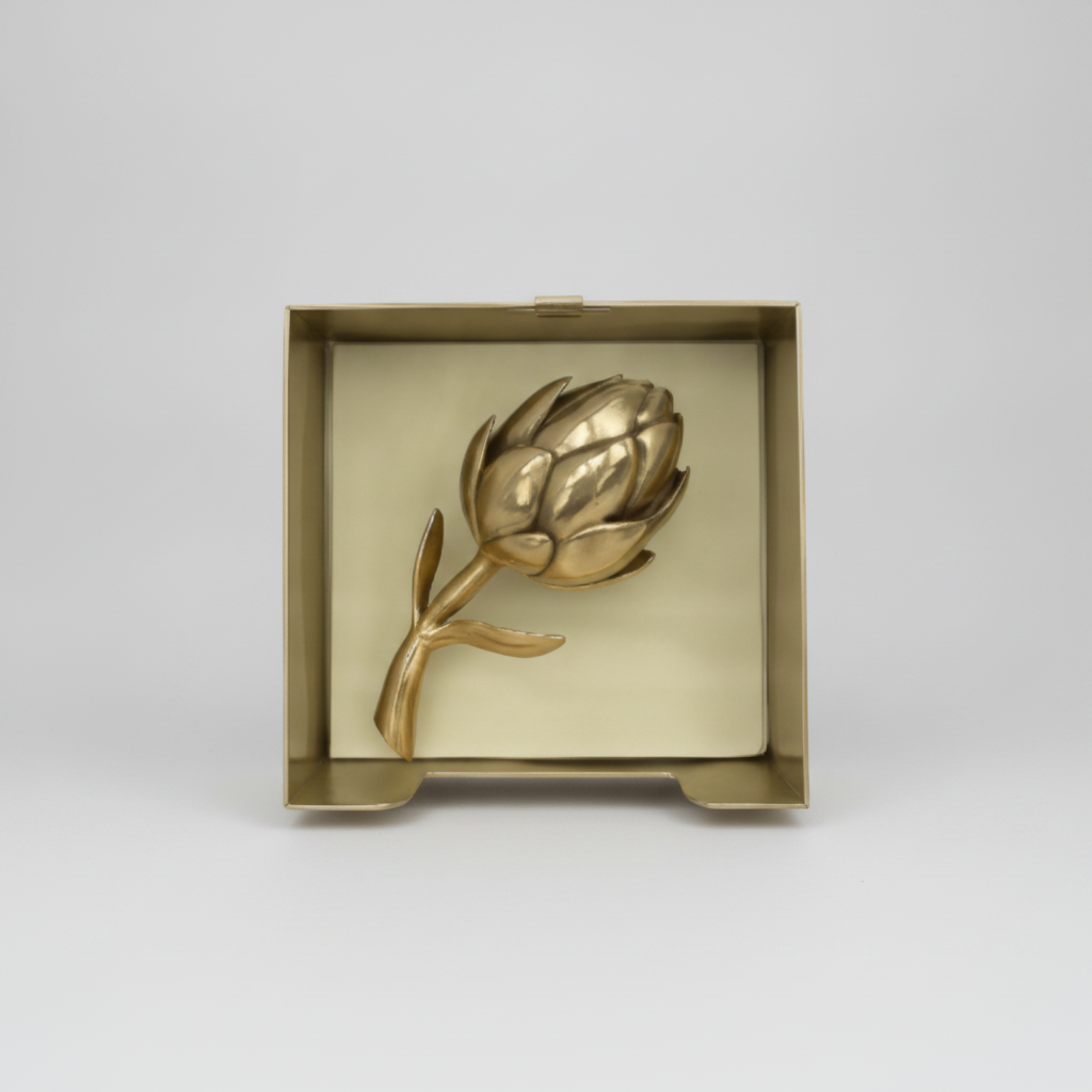 Corda Napkin Holder with Artichoke Decoration, studio product photo