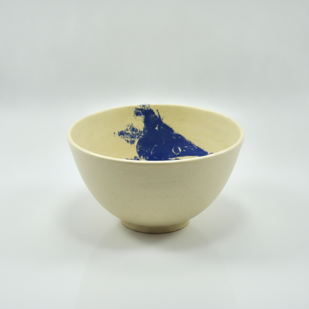 Damar Marlin Head Individual Bowl blue print, studio product photo