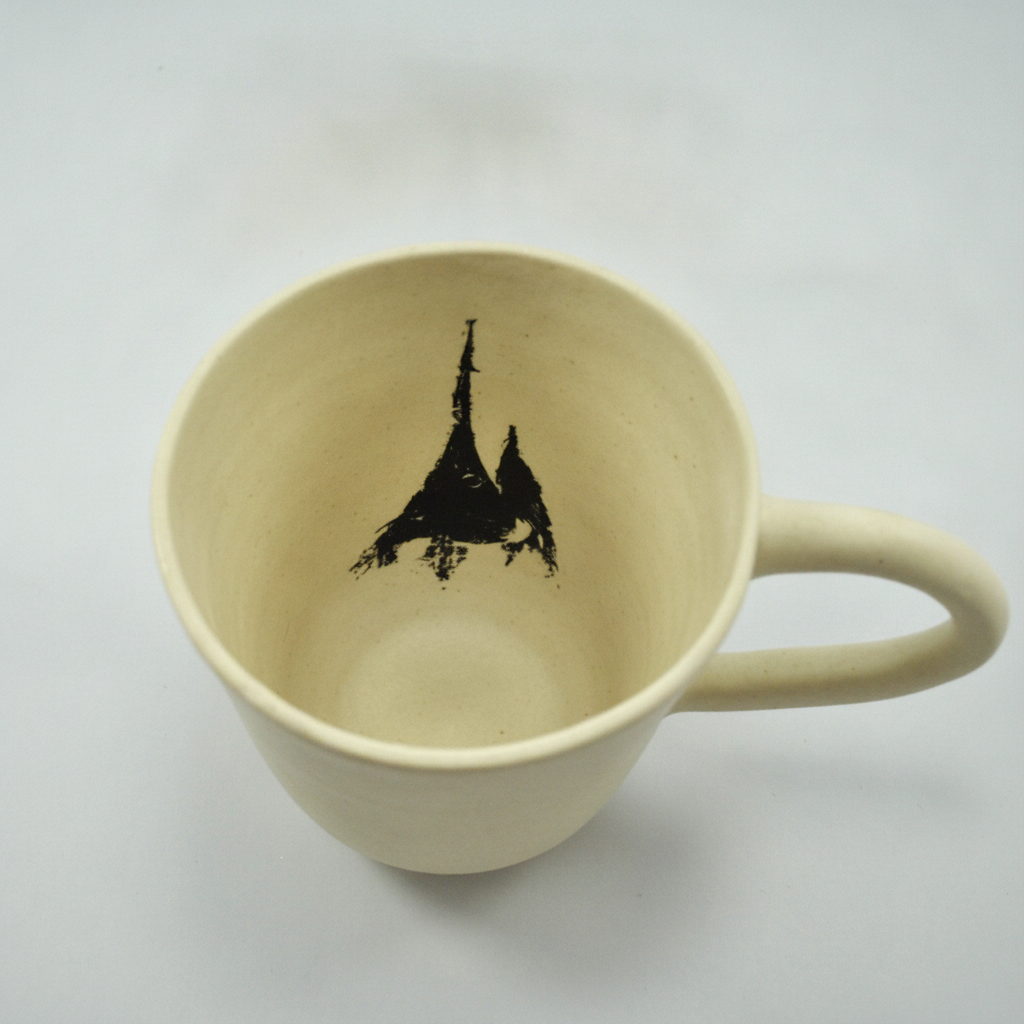 Damar Marlin Head Mug black print, studio product photo