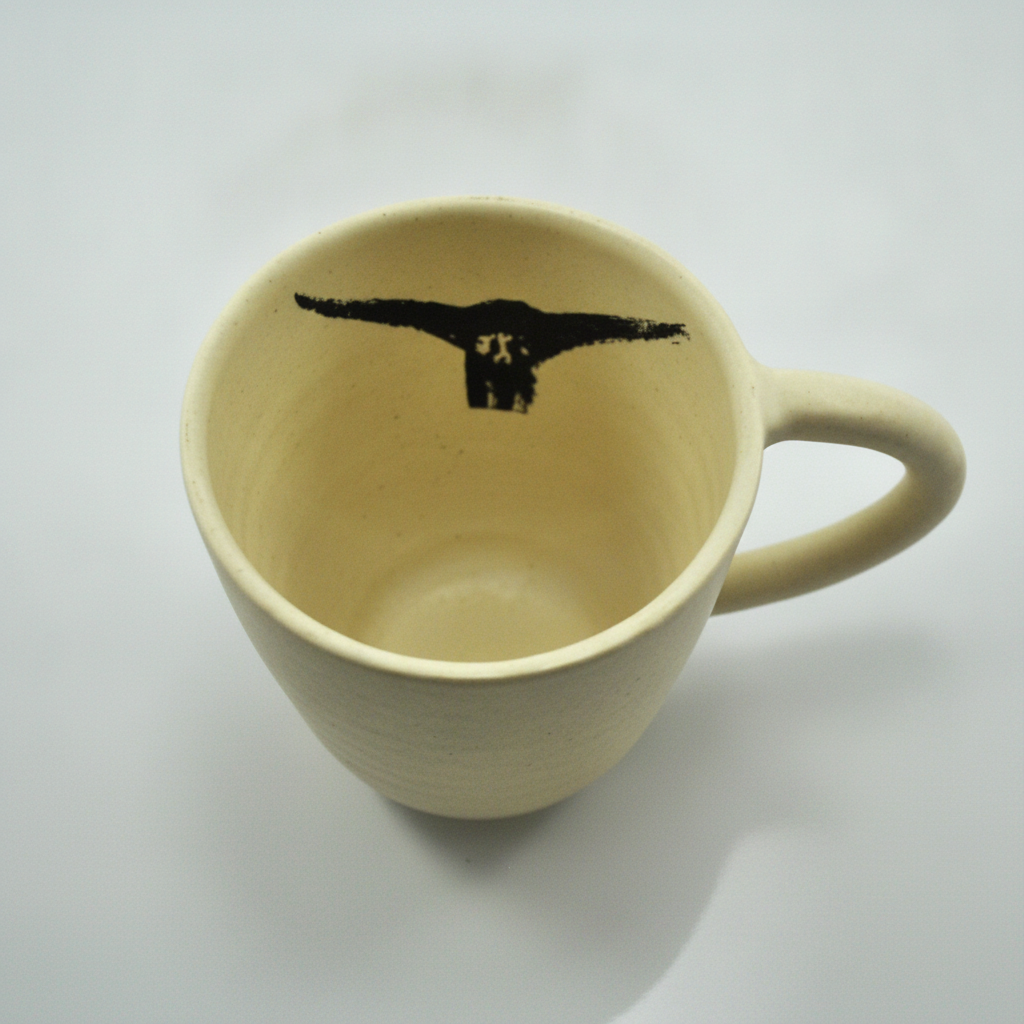 Damar Marlin Tail Mug black print, studio product photo