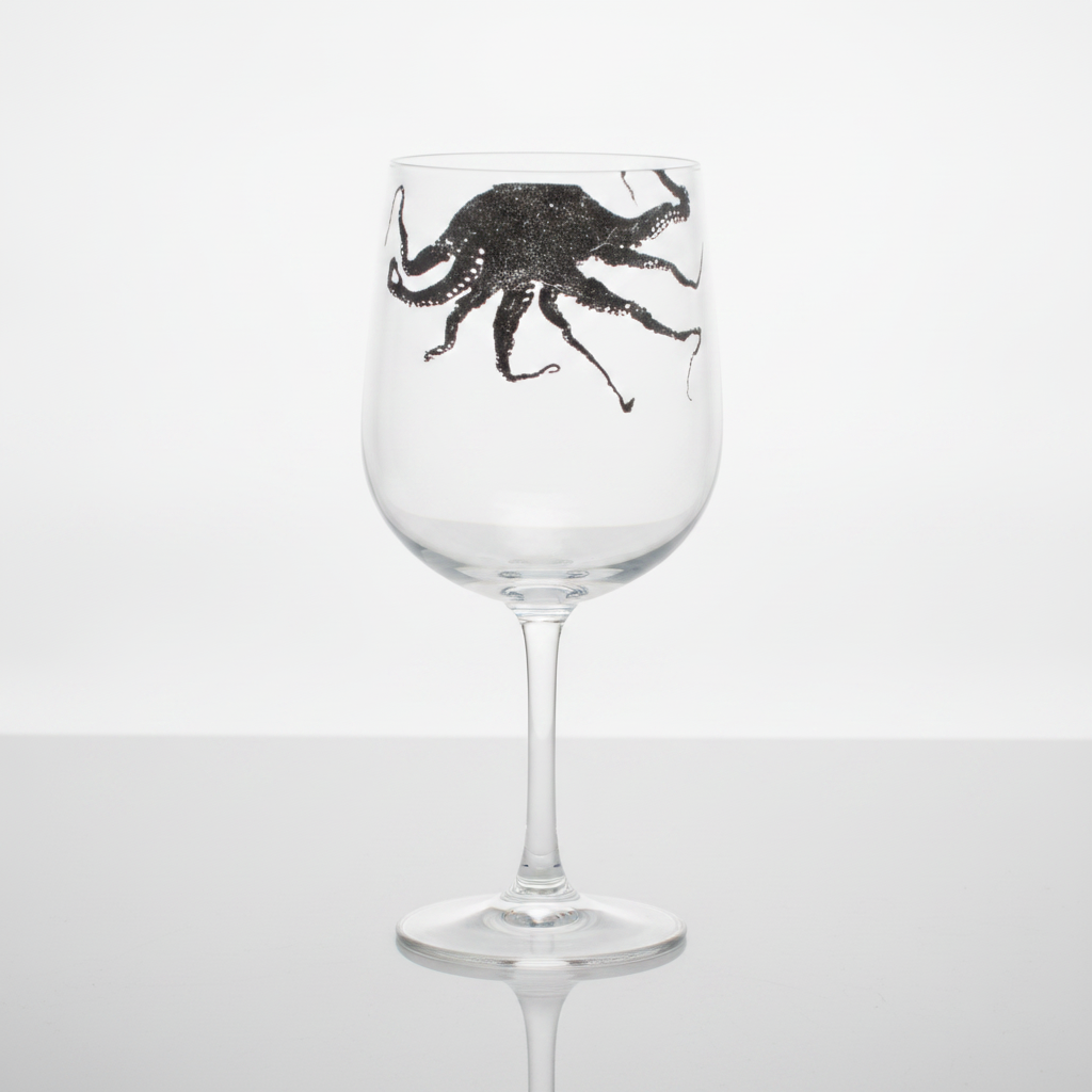 Damar Octopus Wine Glass, studio product photo