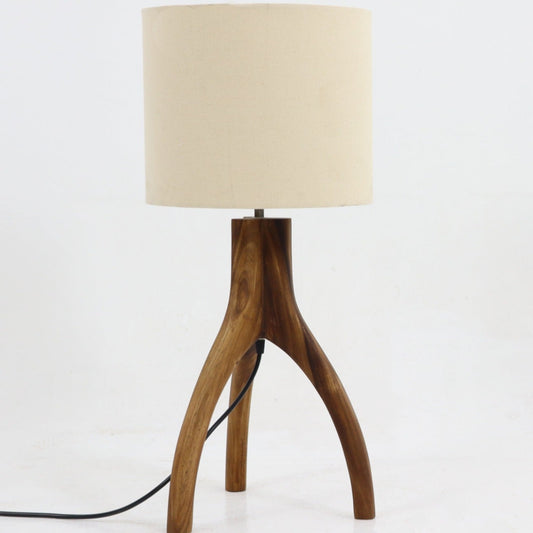 Revica | Lm Otawa | Parota Wood & Textile Table Lamp