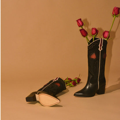 Dante | Women's Western Boots | Fiore Black Suede