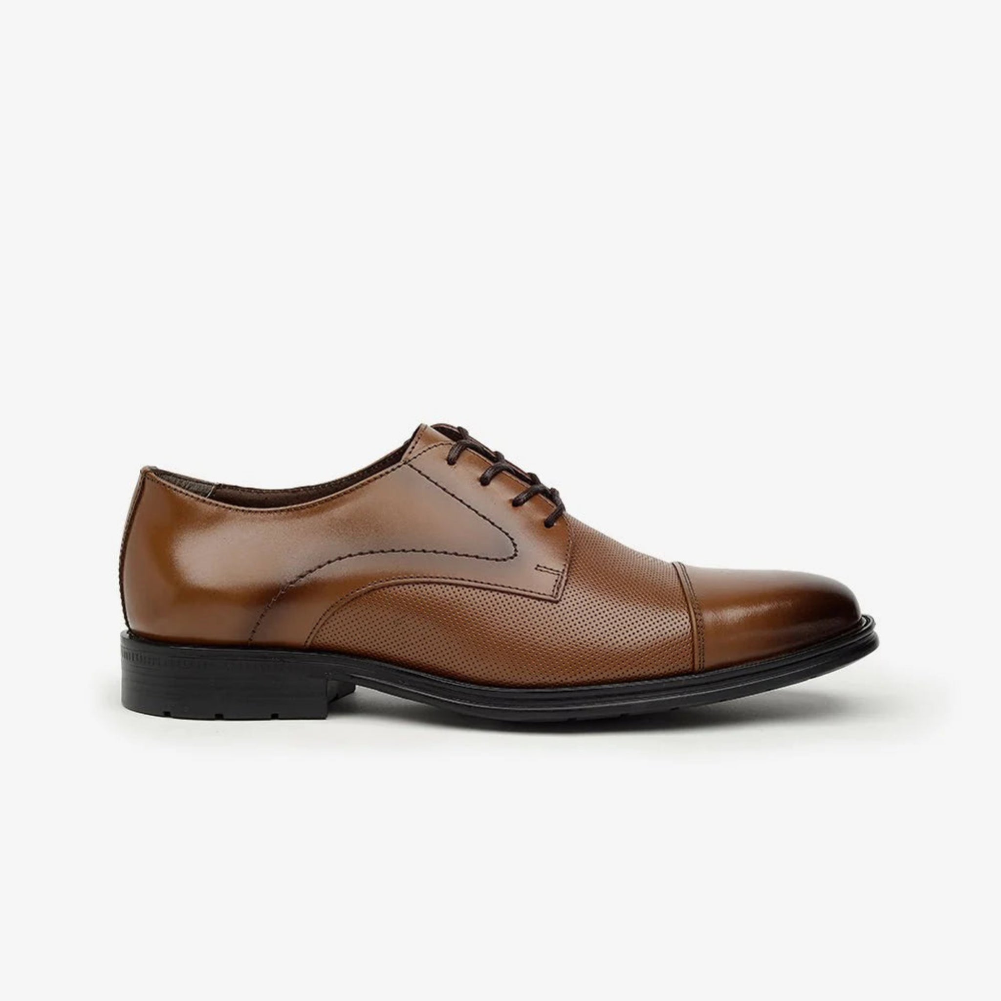 Aretina | Leon | Men's Cap Toe Derby Shoe | Brown Leather