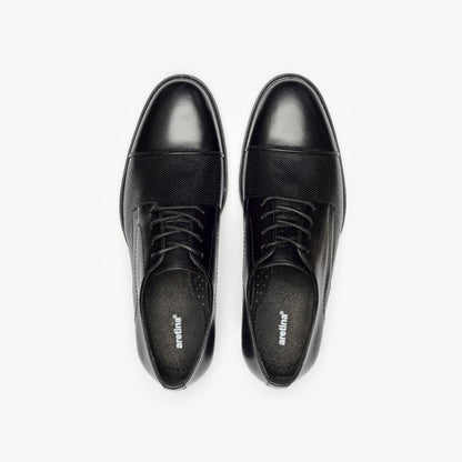 Aretina | Leon | Men's Cap Toe Derby Shoe in Black Leather
