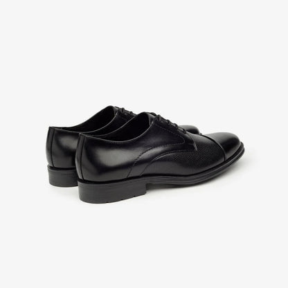 Aretina | Leon | Men's Cap Toe Derby Shoe in Black Leather