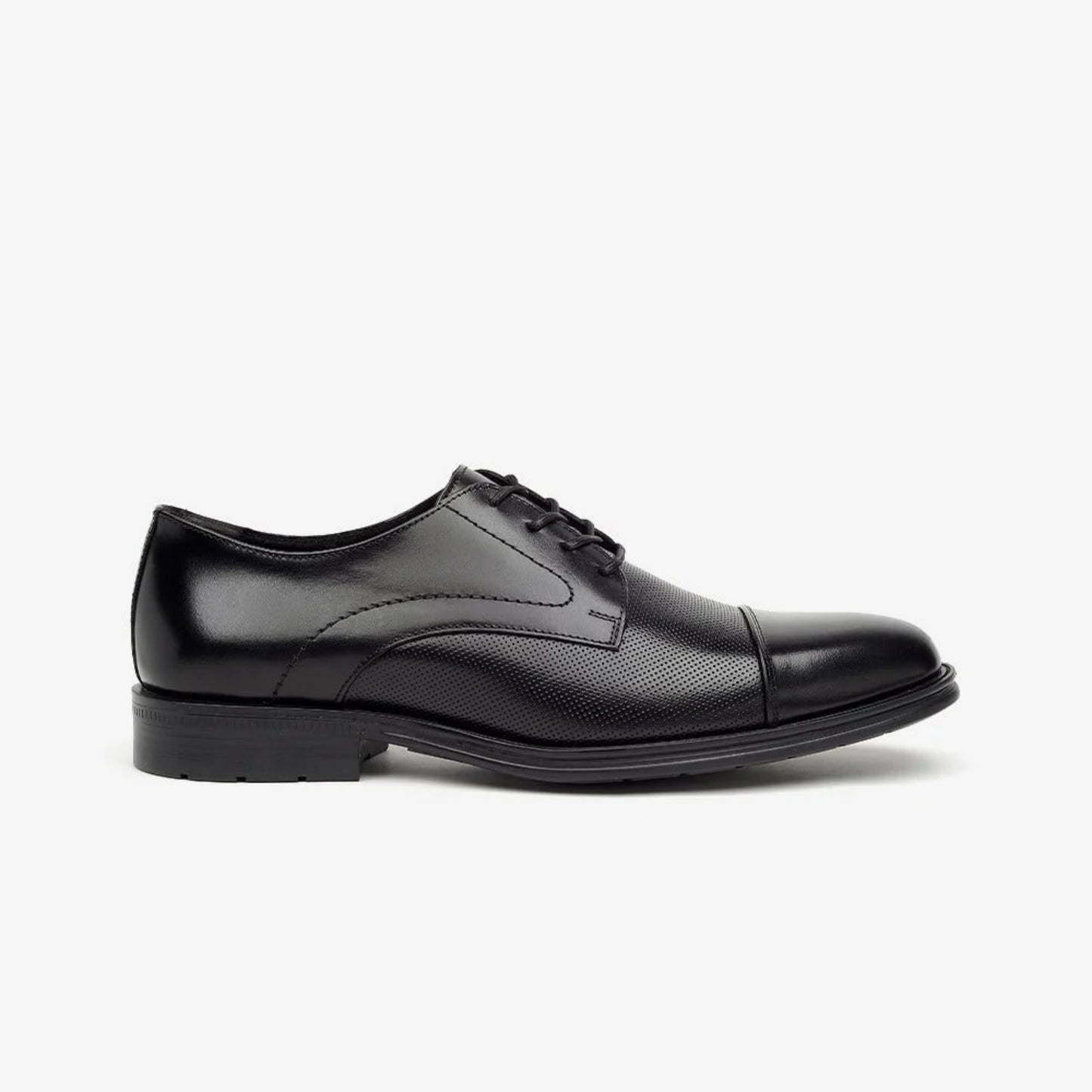 Aretina | Leon | Men's Cap Toe Derby Shoe in Black Leather