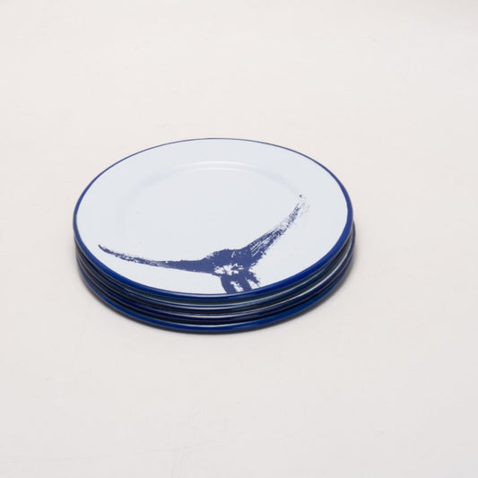 Damar | Marlin Tail Enamelware Dinner Plate | Blue Print
