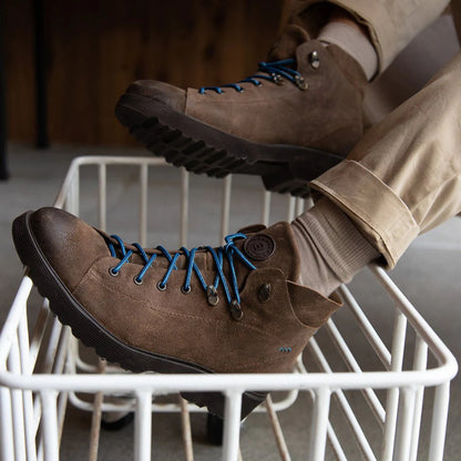 Aretina | Ronaldo | Men's Urban Lace Up Boot in Brown Suede