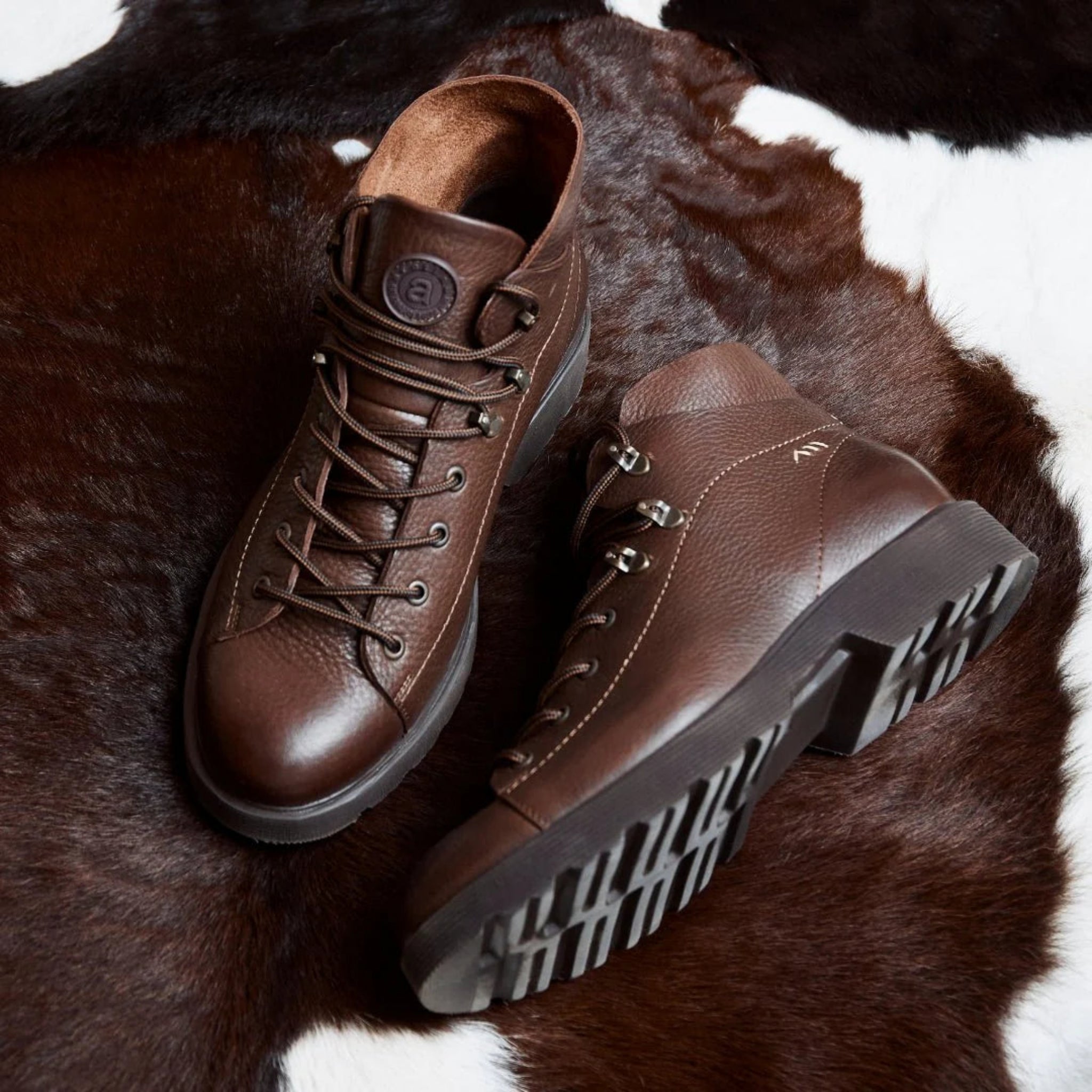 Aretina | Ronaldo | Men's Urban Lace Up Boot | Brown Leather