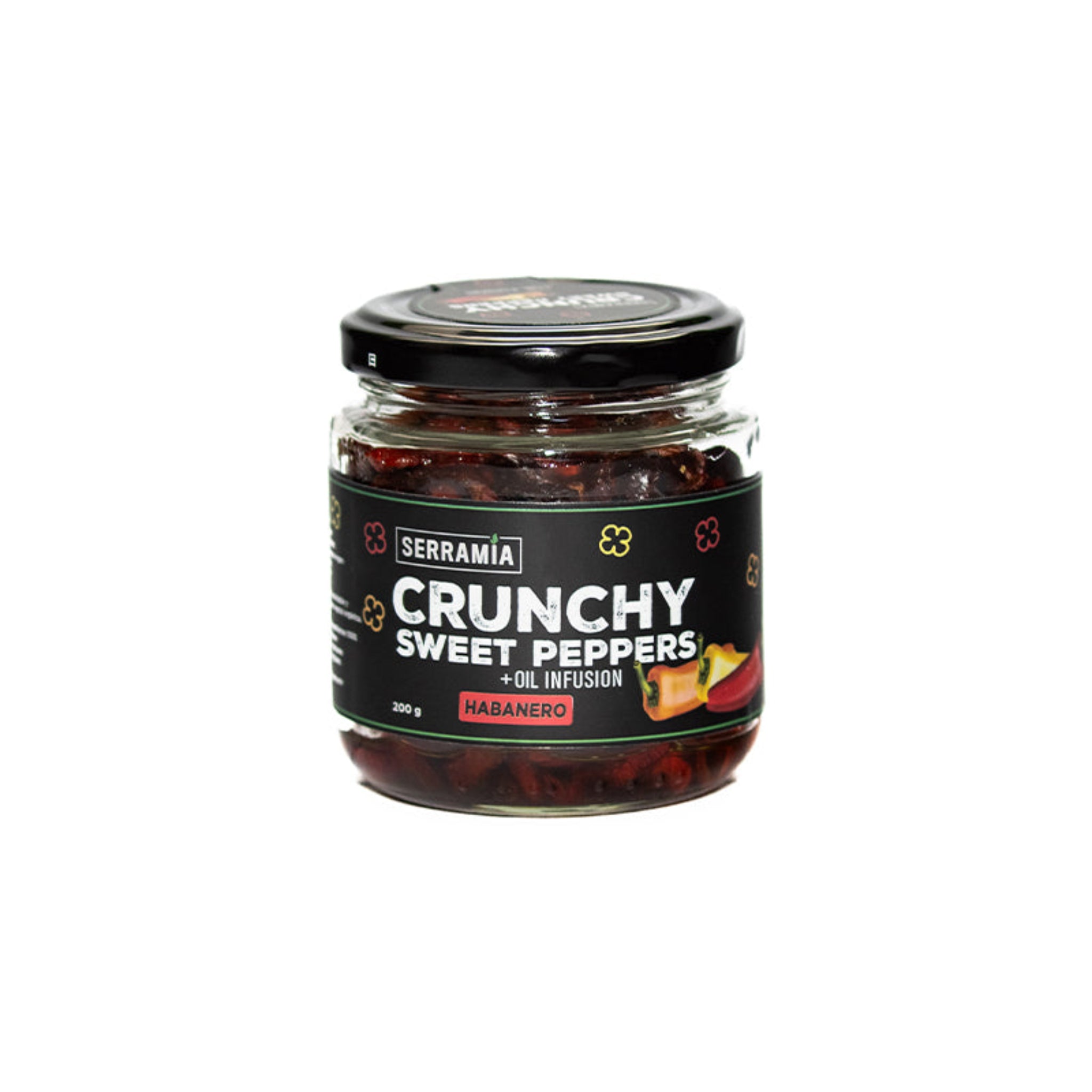Serramia | Crunchy Mini Sweet Pepper with Habanero Flavor | Glass Jar