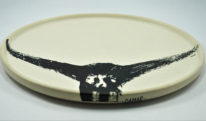 Damar | Black Marlin Tail Dinner Plate | Black Print